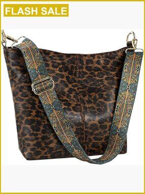 Vegan Leather Crossbody Hobo Bag with Guitar Strap, Large Capacity, Zipper